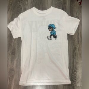 Kids White and Blue Graphic T-Shirt